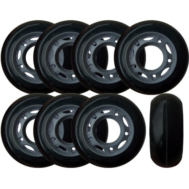 KSS 82A Skate Rollerblade Light Up LED Inline Wheels with ABEC 9 Bearings 4 Pack Black 76mm KSS 82A Skate Rollerblade Light Up LED Inline Wheels with ABEC 9 Bearings 4 Pack Black 76mm